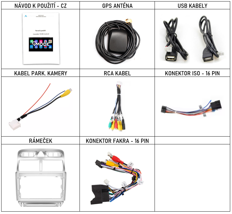 CZ PŘÍSLUŠENSTVÍ pro autorádio Bmode BEV38 pro Peugeot 307 s carplay a androidauto - evtech.cz